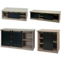 [NEUWERTIG] Wohnzimmerset aus TV-Rack, Sideboard, Kommode und Couchtisch HHG-755, Schiebetür Staufächer, Industrial naturfarben von HHG