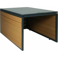 [NEUWERTIG] XL Mähroboter-Garage mit Deckel HHG-378, Dach Unterstand für Rasenmäher, WPC Metall 43x70x90 cm Eiche-Optik von HHG