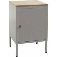 Nachttisch HHG 923, Nachtschrank Kommode Beistelltisch Schrank, Metall 63x40x40cm, Melaminbeschichtet grau - grey von HHG