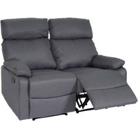 Neuwertig] 2er Kinosessel HHG 136, Relaxsessel Fernsehsessel Sofa, Armlehne Liegefunktion Nosagfederung Stoff/Textil dunkelgrau von HHG