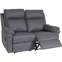 Neuwertig] 2er Kinosessel HHG 144, Relaxsessel Fernsehsessel Sofa, Armlehne Liegefunktion Nosagfederung Stoff/Textil dunkelgrau von HHG