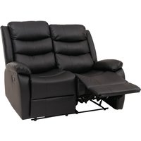 Neuwertig] 2er Kinosessel HHG 422, Relaxsessel Fernsehsessel mit Armlehne, Liegefunktion Kunstleder schwarz von HHG
