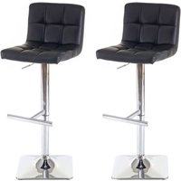 Neuwertig] 2er-Set Barhocker Cadiz, Barstuhl Tresenhocker, mit Lehne drehbar Kunstleder schwarz, Chromfuß von HHG