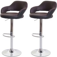 Neuwertig] 2er-Set Barhocker HHG 261, Barstuhl Tresenhocker Drehhocker, mit Lehne Kunstleder braun-schwarz von HHG