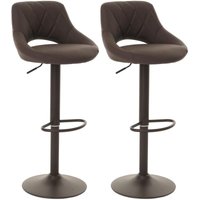 Neuwertig] 2er-Set Barhocker HHG 920, Barstuhl Tresenhocker, Fußablage drehbar, Kunstleder Metall braun von HHG