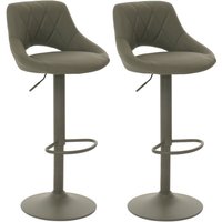 [NEUWERTIG] 2er-Set Barhocker HHG-920, Barstuhl Tresenhocker, Fußablage drehbar, Kunstleder Metall grün von HHG