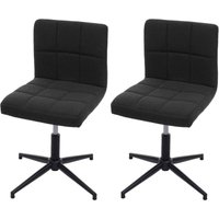 Neuwertig] 2er-Set Esszimmerstuhl Cadiz ii, Küchenstuhl, höhenverstellbar Drehmechanismus Stoff/Textil dunkelgrau, Fuß schwarz von HHG