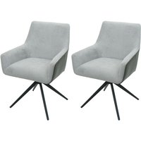 Neuwertig] 2er-Set Esszimmerstuhl HHG 081, Küchenstuhl Armlehne drehbar Auto-Position Stoff mvg hellgrau Kunstleder dunkelgrau von HHG