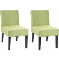 Neuwertig] 2er-Set Esszimmerstuhl HHG 172, Stuhl Lounge-Stuhl, Stoff/Textil grün von HHG