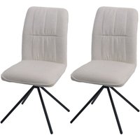 Neuwertig] 2er-Set Esszimmerstuhl HHG 432, Küchenstuhl, drehbar Auto-Return, Stoff/Textil Chenille (340g/m²) Öko-Tex creme von HHG