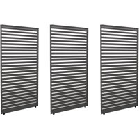 Neuwertig] 3er-Set Aluminium Paneele für Pergola HHG 497, Terrassenüberdachung, Lamellenpaneel Modul, 204x271cm anthrazit von HHG