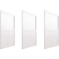 Neuwertig] 3er-Set Aluminium Schiebetür für Pergola HHG 495, Terrassenüberdachung, Lamellenpaneel Modul, 206x272cm weiß von HHG