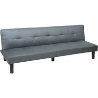 Neuwertig] 3er-Sofa HHG 761, Couch Schlafsofa Gästebett Bettsofa Klappsofa, Schlaffunktion 195cm Stoff/Textil, grau - grey von HHG