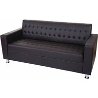 Neuwertig] 3er Sofa Pori, Couch Loungesofa, Kunstleder, Metall-Füße 180cm coffee - brown von HHG