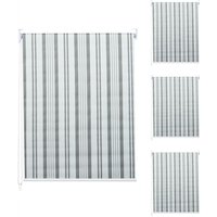Neuwertig] 4er-Set Rollo HHG 338, Fensterrollo Seitenzugrollo Jalousie, 100x160cm Sonnenschutz blickdicht grau/weiß von HHG