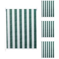 Neuwertig] 4er-Set Rollo HHG 474, Fensterrollo Seitenzugrollo Jalousie, 120x230cm Sonnenschutz blickdicht grün/weiß von HHG