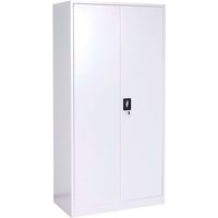 HHG - neuwertig] Aktenschrank 408, Stahlschrank Mehrzweckschrank, Schließfach Kleiderstange abschließbar, Metall 185x90x45cm, grau von HHG