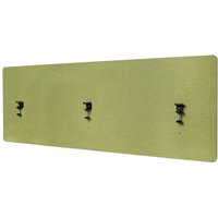 HHG - neuwertig] Akustik-Tischtrennwand 943, Büro-Sichtschutz Schreibtisch Pinnwand, doppelwandig Stoff/Textil 60x160cm grün - green von HHG
