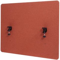 [NEUWERTIG] Akustik-Tischtrennwand HHG-943, Büro-Sichtschutz Schreibtisch Pinnwand, doppelwandig Stoff/Textil 60x75cm braun - brown von HHG