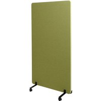 Neuwertig] Akustik-Trennwand HHG 957, Büro-Sichtschutz Raumteiler Pinnwand, doppelwandig rollbar Stoff/Textil 147x80cm grün - green von HHG