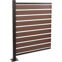 Neuwertig] Alu Mülltonnen-Zaun HHG 947, Erweiterungselement Mülltonnenverkleidung, Holzoptik erweiterbar 130x100x6cm braun von HHG