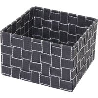 HHG - neuwertig] Aufbewahrungskorb 258, Dekokorb Korb Körbchen Aufbewahrung Regalkorb Deko 12x19x19cm dunkelgrau von HHG