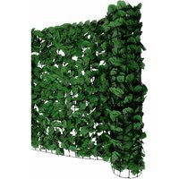 Neuwertig] Balkonsichtschutz, Sichtschutz Windschutz Verkleidung für Balkon Terrasse Zaun 300x150cm Blatt dunkel - green von HHG