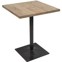 Neuwertig] Bistrotisch HHG 062, Bartisch Thekentisch, Industrial Gastronomie Ulme Massiv-Holz MVG-zertifiziert 70x70cm hellbraun - brown von HHG