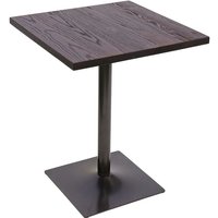 Neuwertig] Bistrotisch HHG 482, Bartisch Thekentisch, Industrial Gastronomie Ulme Holz MVG-zertifiziert 76x60x60cm schwarz-braun - brown von HHG