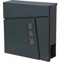 HHG - neuwertig] Briefkasten 201, Wandbriefkasten Postkasten Zeitungsfach, pulverbeschichtet anthrazit von HHG