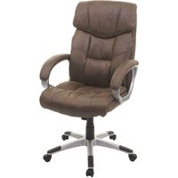 HHG - neuwertig] Bürostuhl 776, Chefsessel Drehstuhl Schreibtischstuhl, Stoff/Textil Wildleder-Optik braun - brown von HHG