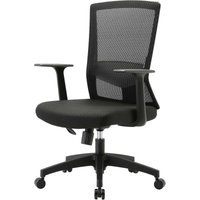 HHG - neuwertig] Bürostuhl 880, Schreibtischstuhl, ergonomische S-förmige Rückenlehne, verstellbare Taillenstütze schwarz - black von HHG