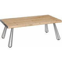 Neuwertig] Couchtisch HHG 566, Tisch Wohnzimmertisch, Industrial Massiv-Holz MVG-zertifiziert 120x60cm, natur - brown von HHG