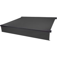 Neuwertig] Elektrische Vollkassetten-Markise HHG 606, 5x3m ausfahrbarer Volant Polyester anthrazit, anthrazit von HHG