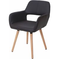 HHG - neuwertig] Esszimmerstuhl 428 ii, Stuhl Küchenstuhl, Retro 50er Jahre Design Kunstleder, braun - brown von HHG