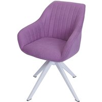 Neuwertig] Esszimmerstuhl HHG 786, Küchenstuhl Stuhl mit Armlehne, drehbar Stoff/Textil lila von HHG