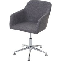 HHG - neuwertig] Esszimmerstuhl 834, Drehstuhl Loungesessel, höhenverstellbar Textil, grau von HHG