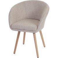 Neuwertig] Esszimmerstuhl Vaasa T633, Retro Textil, creme/grau von HHG