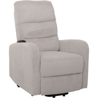 Neuwertig] Fernsehsessel HHG 712, Relaxsessel TV-Sessel Liege, Liegefunktion Aufstehhilfe, Metall Stofff/Textil Cord hellgrau von HHG