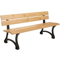 Neuwertig] Gartenbank HHG 436, Sitzbank Parkbank Holzbank 3-Sitzer, Gusseisen Holz Kiefer, 170cm hellbraun von HHG