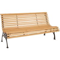 Neuwertig] Gartenbank HHG 439, Sitzbank Parkbank Holzbank 3-Sitzer, Gusseisen Holz Kiefer, 160cm natur von HHG