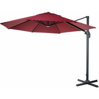 Neuwertig] Gastronomie-Ampelschirm HHG 559, Sonnenschirm, rund ø 4m Polyester Alu/Stahl 27kg bordeaux ohne Ständer von HHG