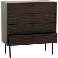 Neuwertig] Kommode HHG 093, Sideboard Schrank, 4 Schubladen, skandinavischer Stil Metall Holz Melamin mvg 85x80x40 dunkelbraun von HHG