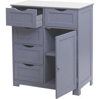 Neuwertig] Kommode HHG 524, Schubladenschrank Schrank, 5 Schubladen und 1 Tür 80x70x35cm grau von HHG
