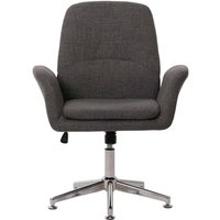 Neuwertig] Konferenzstuhl HHG 570, Besucherstuhl Stuhl Polsterstuhl drehbar mit Armlehne höhenverstellbar Stoff/Textil dunkelgrau von HHG