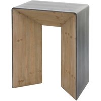 HHG - neuwertig] Konsolentisch 611, Telefontisch Beistelltisch Tisch, Industrial Massiv-Holz mvg, 80x60x40cm natur mit Metall-Optik - multicolour von HHG