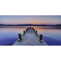 Neuwertig] LED-Bild, Leinwandbild Wandbild Leuchtbild, Timer MVG-zertifiziert 110x55cm Steg, flackernd von HHG