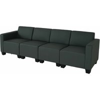 Neuwertig] Modular 4-Sitzer Sofa Couch Moncalieri, Kunstleder dunkelgrau - grey von HHG