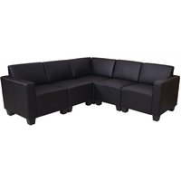 Neuwertig] Modular Sofa-System Couch-Garnitur Moncalieri 5, Kunstleder schwarz von HHG