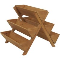 HHG - neuwertig] Pflanztreppe 646, Blumenregal Kräutertreppe Pflanzkübel Hochbeet, 5 Kästen 56x56x70 Outdoor Holz mvg natur von HHG
